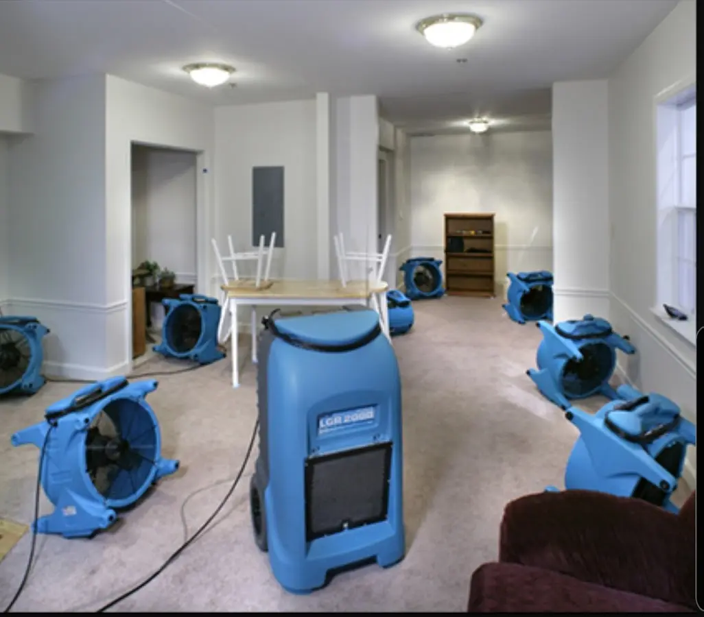 Air movers and dehumidifier setup for Water Damage Restoration in Casas Adobes