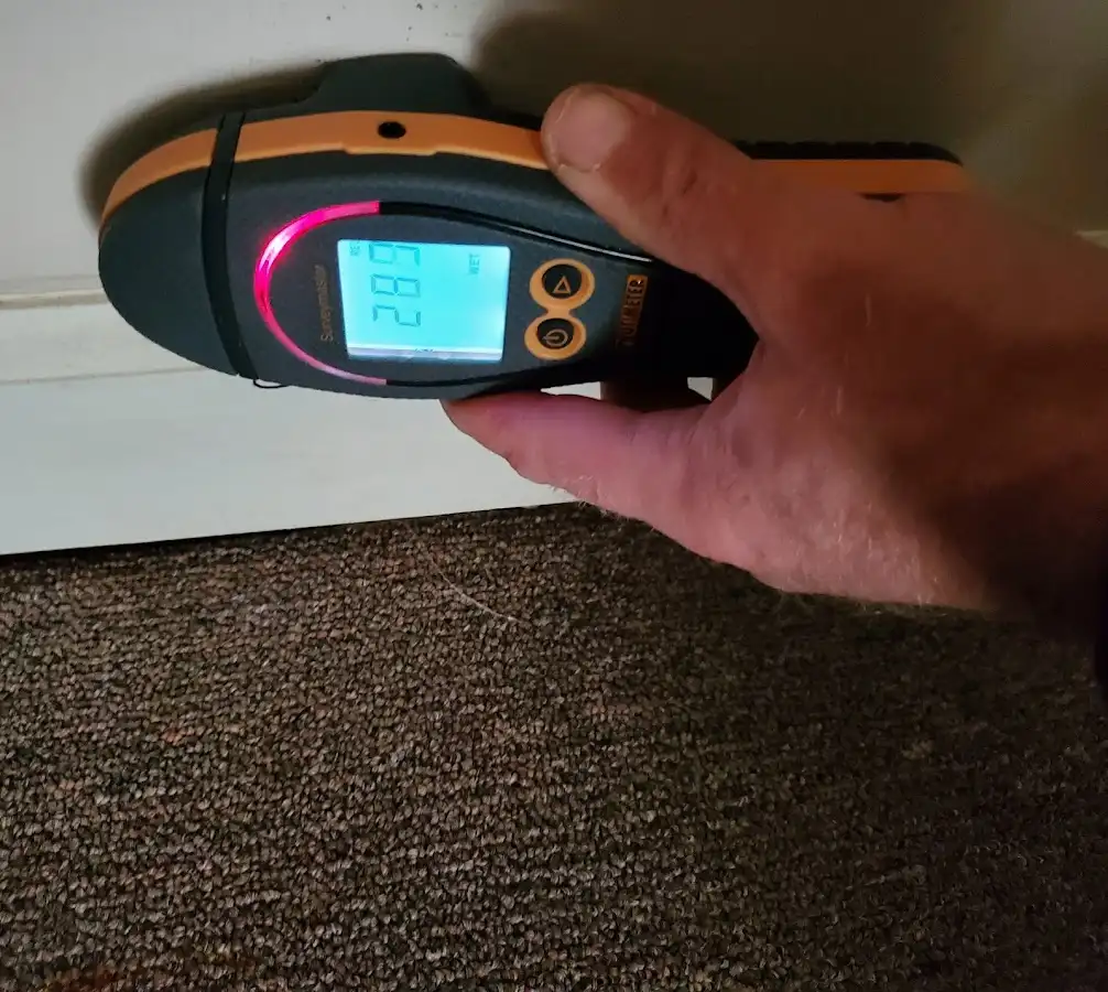 Moisture detection at baseboard during Mold Inspection & Testing in Casas Adobes